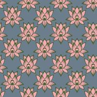 Waterlily flower Seamless Pattern Design vector