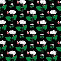 White lotus flower Seamless Pattern Design vector