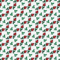 Rose flower with leaf Seamless Pattern Design vector