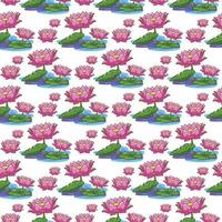 lotus flower and leaf Seamless Pattern Design vector