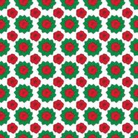 Red Rose flower and leaf Seamless Pattern Design vector