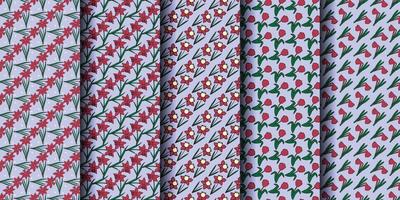 daffodil flower Seamless pattern Design Bundle vector