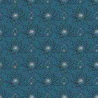 Waterlily  flower Seamless Pattern Design vector