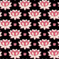 Red rose lotus flower Seamless Pattern Design vector