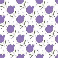 Bluebell flower and dot  Seamless Pattern Design vector