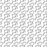 White snowdrop flower Seamless Pattern Design vector