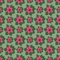 Waterlily flower with leaf Seamless Pattern Design vector