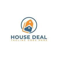 house sell logo design house deal logo vector template