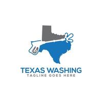 Texas pressure washing logo design vector template