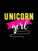 unicorn girl. Unicorn t-shirt design. vector