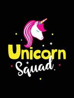 escuadrón unicornio. diseño de camiseta de unicornio. vector