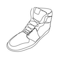 continuous line, shoes, basketball jordan vector