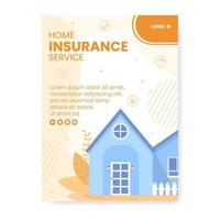 Property and Home Insurance Poster Template Flat Design Illustration Editable of Square Background for Social media, Greeting Card or Web vector