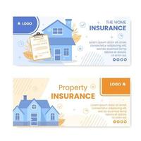 Property and Home Insurance Banner Template Flat Design Illustration Editable of Square Background for Social media, Greeting Card or Webs vector