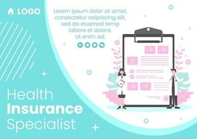 Health Care Brochure Template Flat Design Illustration Editable of Square Background for Social media, Greeting Card and Web vector