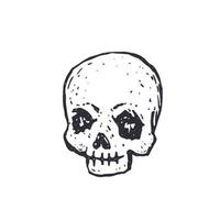 Hand drawn skull head vector