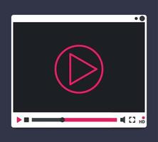 video player interface design, vector illustration