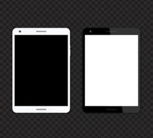 tablet mockups with blank screens, black and silver vector