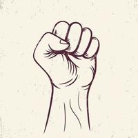 fist held high vector, revolt, protest sign, vector illustration