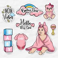 nursery stickers mother holding baby clip art collections set vector