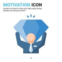 Self motivation idea icon vector with flat color style isolated on white background. Vector illustration goals sign symbol icon concept for business, finance, industry, company, apps and project