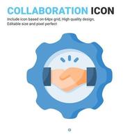 Collaboration icon vector with flat color style isolated on white background. Vector illustration teamwork, contribution sign symbol icon concept for business, finance, industry, apps and project