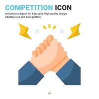 Competition icon vector with flat color style isolated on white background. Vector illustration rivalry sign symbol icon concept for business, finance, industry, company, apps, web and all project