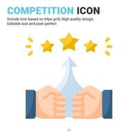 Competition icon vector with flat color style isolated on white background. Vector illustration rivalry, rival sign symbol icon concept for business, finance, industry, company, web and project