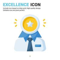 Excellence icon vector with flat color style isolated on white background. Vector illustration goodness sign symbol icon concept for business, finance, industry, company, apps, web and all project