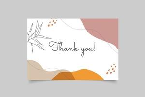 template thank you card with abstract background vector