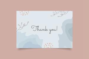 template thank you card with abstract background vector