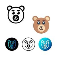 Flat Bear Head Icon Illustration vector