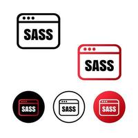SASS Code Icon Illustration vector