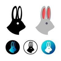 Flat Rabbit Head Icon Illustration vector