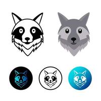 Flat Wolf Head Icon Illustration vector