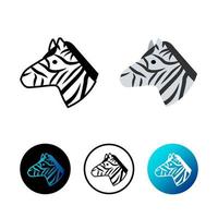 Flat Zebra Head Icon Illustration vector