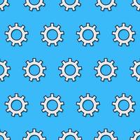 Setting icon pattern on blue background, gear icon pattern vector