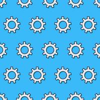 Setting icon pattern on blue background, gear icon pattern vector