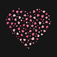 Pink heart filled with little heart vector