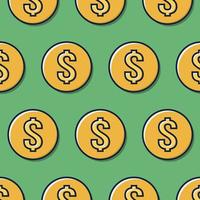 Dollar icon pattern on green background vector