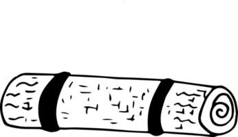 rolled blanket icon. hand drawn doodle. , scandinavian, nordic, minimalism monochrome hike travel picnic yoga vector