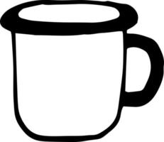 icono de taza. doodle dibujado a mano. , bebida de taza monocromática minimalismo nórdico escandinavo vector