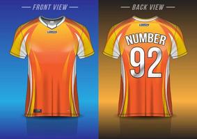 jersey sport shirt template design for soccer Sport, basket ball, running uniform in front view, back view. Shirt mockup Vector, design very simple and easy to custom vector