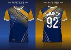 jersey sport shirt template design for soccer Sport, basket ball, running uniform in front view, back view. Shirt mockup Vector, design very simple and easy to custom vector