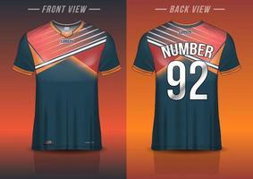 jersey sport shirt template design for soccer Sport, basket ball, running uniform in front view, back view. Shirt mockup Vector, design very simple and easy to custom vector