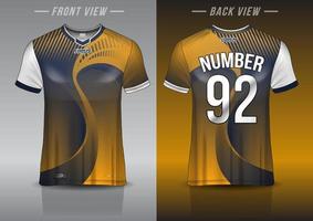 jersey sport shirt template design for soccer Sport, basket ball, running uniform in front view, back view. Shirt mockup Vector, design very simple and easy to custom vector