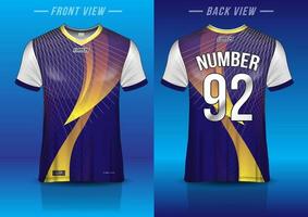 jersey sport shirt template design for soccer Sport, basket ball, running uniform in front view, back view. Shirt mockup Vector, design very simple and easy to custom vector