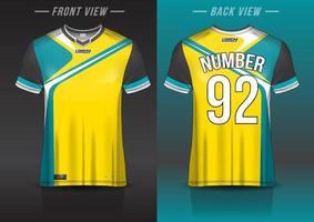 jersey sport shirt template design for soccer Sport, basket ball, running uniform in front view, back view. Shirt mockup Vector, design very simple and easy to custom vector