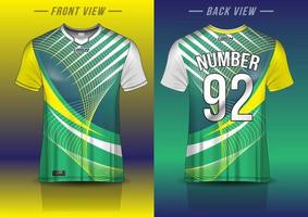 jersey sport shirt template design for soccer Sport, basket ball, running uniform in front view, back view. Shirt mockup Vector, design very simple and easy to custom vector