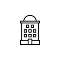 Hotel, Apartment, Townhouse, Residential Line Icon, Vector, Illustration, Logo Template. Suitable For Many Purposes. vector
